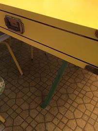 Very cool kitchen retro table with faux drawer.