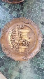 German carved wood plated set of 6