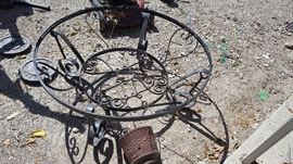 wrought iron table base