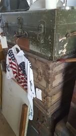 many old trunks