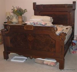 Victorian Renaissance Double Bed. 62 1/2 inches wide, 69 inches tall, 