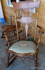 Rocker with Needlepoint Seat