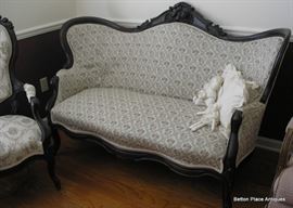 Victorian Carved Sofa, note decorative carving at top