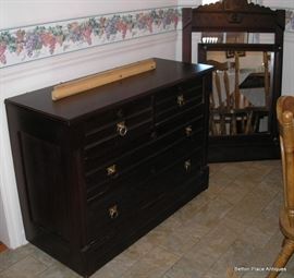 Victorian Chest of Drawers with Mirror {at side}, 