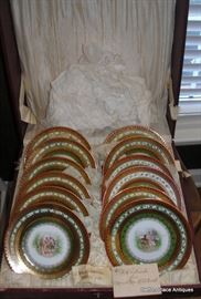 Vienna Antique Chocolate Plate Set in original Box from Mobile Alabama, these are just Beautiful, from late 18th century.