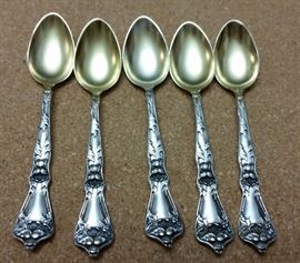 Baker Sterling Silver, gold wash spoons from Rhode Island 1915.