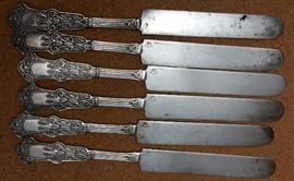 6 Sterling Silver including the blades from Henry Thomas 183.9 Nashville Tennessee, he only operated in Nashville from 1839 to 1842, rare Knives indeed