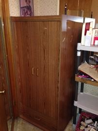 WARDROBE CABINET $10.00! EVERYTHING ELSE IN THE HOUSE $1.00 EACH, EXCEPT SOME FURNITURE PRICED $5.00 TO $10.00! PLASTIC TABLES AND SHELFS NOT FOR SALE!