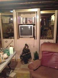 ENTERTAINMENT WALL UNIT ALL 3 PIECES $ 5.00 FOR IT ALL! EVERYTHING ELSE IN THE HOUSE $1.00 EACH, EXCEPT SOME FURNITURE PRICED $5.00 TO $10.00! PLASTIC TABLES AND SHELFS NOT FOR SALE!