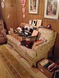 COUCH $5.00! EVERYTHING ELSE IN THE HOUSE $1.00 EACH, EXCEPT SOME FURNITURE PRICED $5.00 TO $10.00! PLASTIC TABLES AND SHELFS NOT FOR SALE!