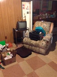 CHAIR $5.00! EVERYTHING ELSE IN THE HOUSE $1.00 EACH, EXCEPT SOME FURNITURE PRICED $5.00 TO $10.00! PLASTIC TABLES AND SHELFS NOT FOR SALE!