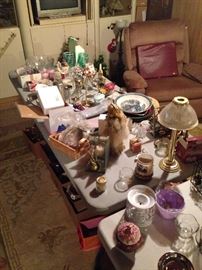 EVERYTHING ELSE IN THE HOUSE $1.00 EACH, EXCEPT SOME FURNITURE PRICED $5.00 TO $10.00! PLASTIC TABLES AND SHELFS NOT FOR SALE!