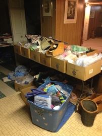 EVERYTHING ELSE IN THE HOUSE $1.00 EACH, EXCEPT SOME FURNITURE PRICED $5.00 TO $10.00! PLASTIC TABLES AND SHELFS NOT FOR SALE!