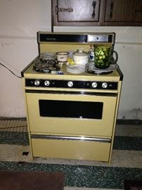 STOVE JUST $5.00!EVERYTHING ELSE IN THE HOUSE $1.00 EACH, EXCEPT SOME FURNITURE PRICED $5.00 TO $10.00! PLASTIC TABLES AND SHELFS NOT FOR SALE!