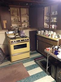 STOVE $5.00 AND IT WORKS! EVERYTHING ELSE IN THE HOUSE $1.00 EACH, EXCEPT SOME FURNITURE PRICED $5.00 TO $10.00! PLASTIC TABLES AND SHELFS NOT FOR SALE!