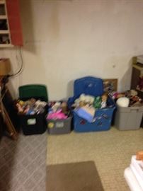 STUFFED ANIMALS! EVERYTHING ELSE IN THE HOUSE $1.00 EACH, EXCEPT SOME FURNITURE PRICED $5.00 TO $10.00! PLASTIC TABLES AND SHELFS NOT FOR SALE!