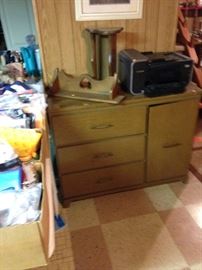 DRESSER $5.00! EVERYTHING ELSE IN THE HOUSE $1.00 EACH, EXCEPT SOME FURNITURE PRICED $5.00 TO $10.00! PLASTIC TABLES AND SHELFS NOT FOR SALE!