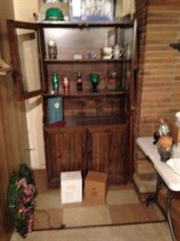 CABINET $5.00! EVERYTHING ELSE IN THE HOUSE $1.00 EACH, EXCEPT SOME FURNITURE PRICED $5.00 TO $10.00! PLASTIC TABLES AND SHELFS NOT FOR SALE!