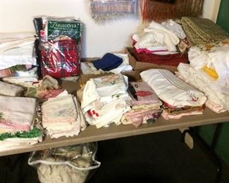 Antique Linens and Quilts  JUST A SMALL SAMPLE OF WHATS HERE