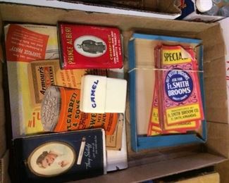 Box of Antique Advertising Items