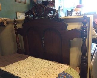 Antique Walnut Victorian Bed
