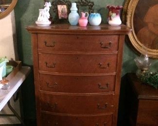 Birdseye Maple Chest, Mount Washington Glass