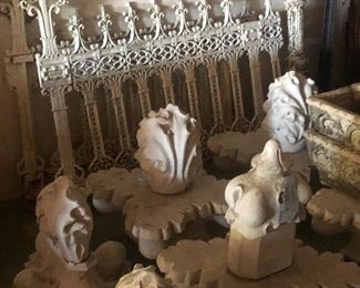 Antique Iron Fencing, Antique Terra Cotta Capitals