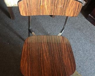 Vintage Rosewood Laminate Chrome Chair