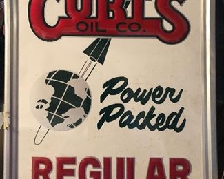 Vintage Curts Oil Sign approx 10” x 12”