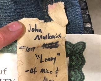 Lenny’s Overalls from Mice and Men Movie Note/ Tag