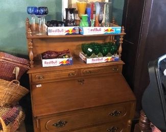 Maple Desk, Murano and Bohemian Glass