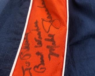 Autographed NFL Broncos Jacket 
Mike Shanahan Coach and 3 players