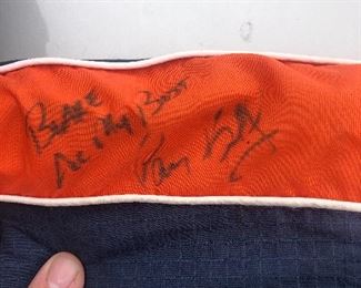 Autographed NFL Broncos Jacket 
Mike Shanahan Coach and 3 players