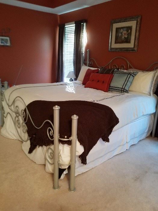 Metal King Size Bed with Mattess and Box Springs