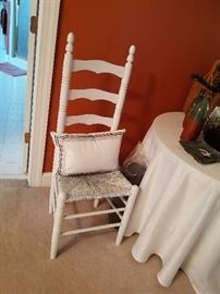 White ladder back occasional chair