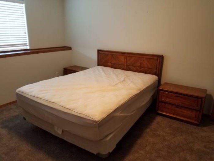 Headboard and mattress plus nightstands