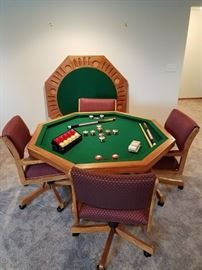 Converts to a poker table or bumper pool