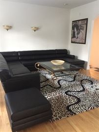 Leather sectional.