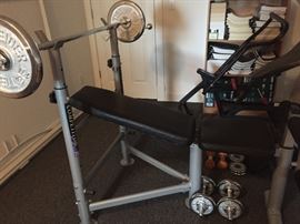 Weight lifting equipment.