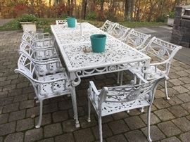 Table and 10 chairs bought at United House Wrecking, Stamford.