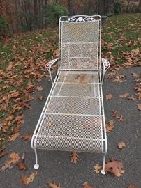 Mesh metal chaise lounge.