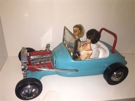 Vintage Barbies with Hot Rod