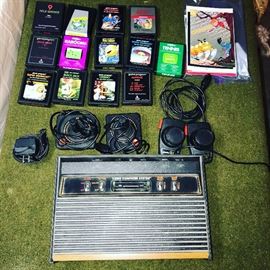 VINTAGE ATARI GAME SYSTEM WITH GAMES