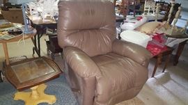 Leather Lounger, Accent Table (2 accent tables available)