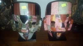 Marble/Onyx Burial Masks. Aprox. 7-8" Tall