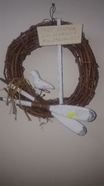 NSB Wreath with Wood Bird & Oars