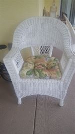 Wicker Chair & Cushion 
