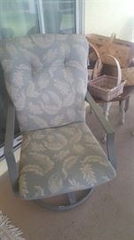 2 Patio Swivel Chairs available.  Purchase with a Rectangular Glass Table or separately