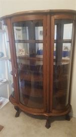 2nd view of Antique Rounded Glass Display Hutch/Cabinet.  Gorgeous