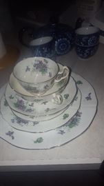 Beautiful Vintage China Set.   Many more pieces go with the set.  Includes rare Soup Bowls & Saucers too.